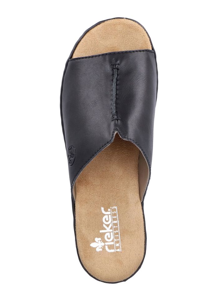 Rieker, klassieke damesmuiltjes, gemaakt van synthetisch leer ZWART